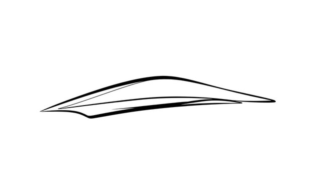Minimalist paper airplane icon white background.