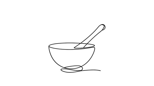 Mortar and pestle on white background.