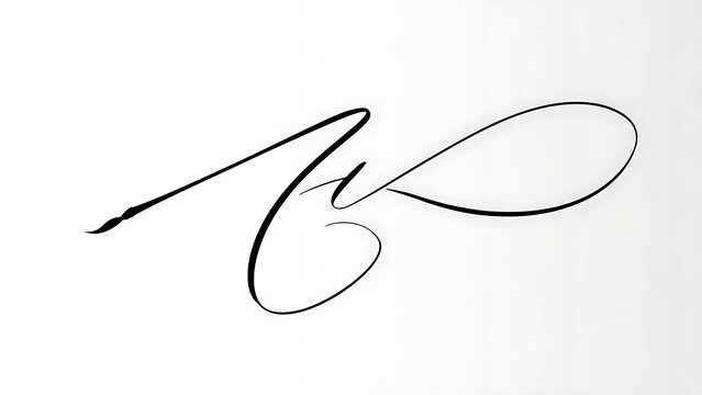 Elegant cursive letter N on white background.