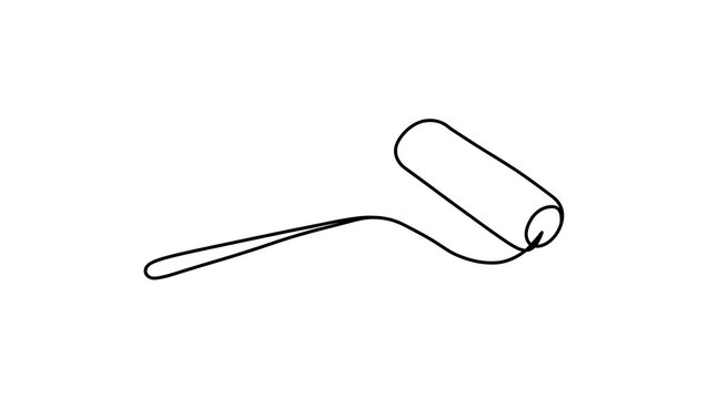 Paint roller tool illustration on white background.
