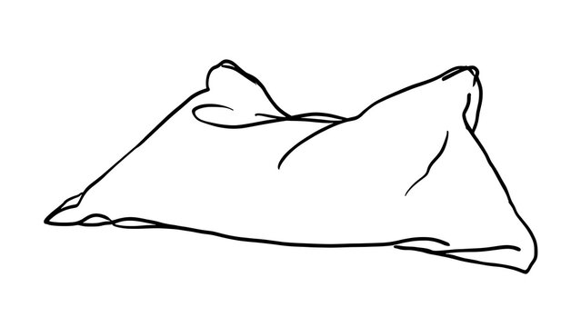 Simple line art pillow on white background.