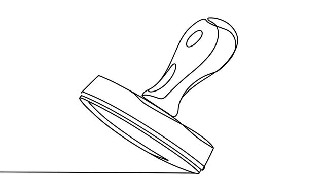 Rubber stamp with handle on white background.