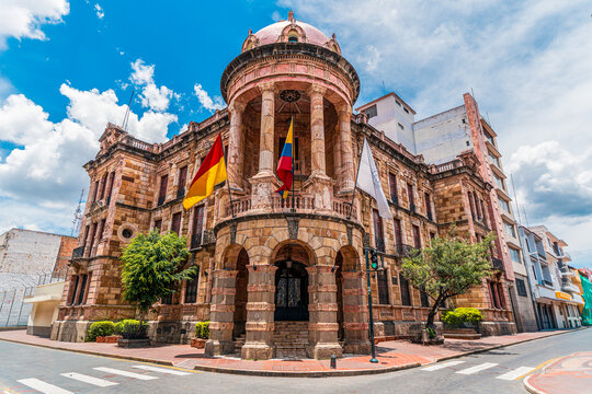 Historic Cuenca City Hall in the UNESCO World Heritage City of Cuenca, Ecuador