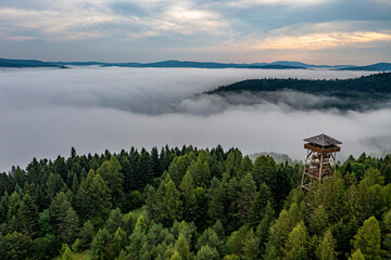Beskid Sądecki, Muszyna, Malnik, poranne mgły, lato © Maciej G. Szling