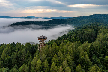 Beskid Sądecki, Muszyna, Malnik, poranne mgły, lato © Maciej G. Szling