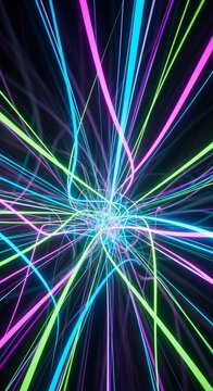 Neon Nebula Burst: A Vibrant 3D Symphony of Light