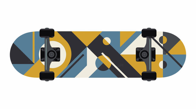 Geometric pattern skateboard vector illustration