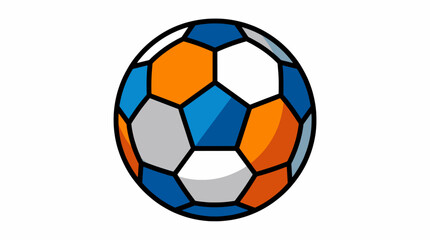 Fototapeta premium Colorful Hexagonal Pattern Soccer Ball Graphic Illustration for Sports Design and Team Equipment Concepts