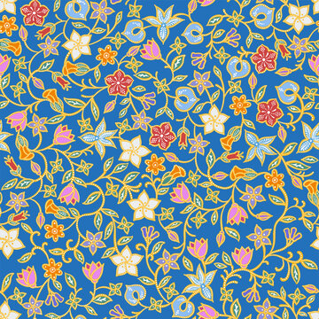 Traditional Batik Floral Background seamless