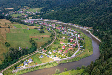 Majda, Wapienne, Muszyna, Dolina Popradu widok z powierza lato. © Maciej G. Szling