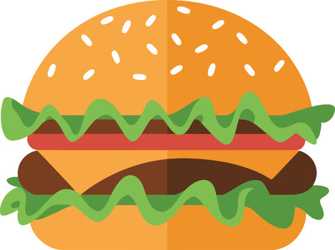 A delicious double cheeseburger with lettuce and tomato on a sesame seed bun