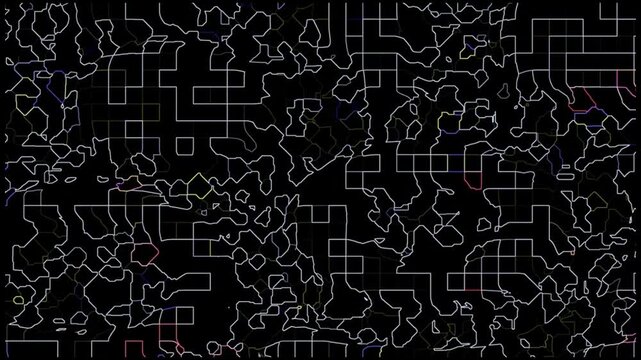 Abstract Neon Polygon Network Lines Wireframe Motion Background