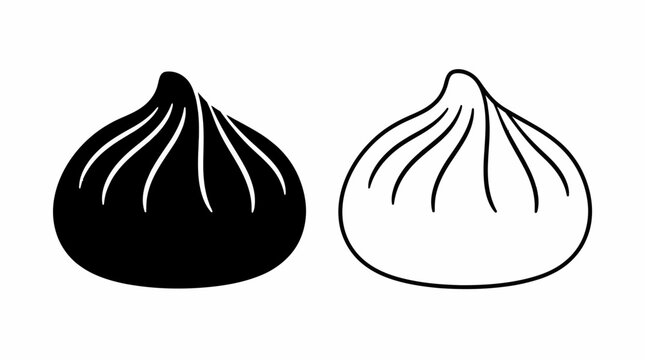 Khinkali dumpling vector icons, traditional Georgian food illustration