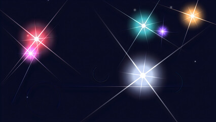 Abstract glowing stars background with colorful light flares © Mst