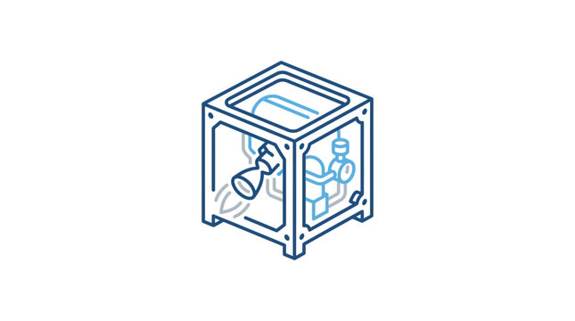 Cubesat frame with internal thruster component illustration