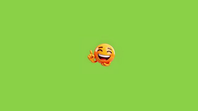 Three animated yellow spherical characters pointing upward against a solid vibrant green background texture with expressive gesturing upward distinct rendered yellow smiley faces expressive gesture