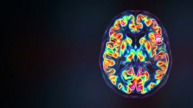 Vibrant heat map representation of human brain neural activity