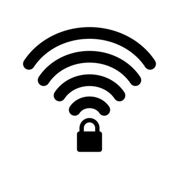 WiFi Lock Security Icon Isolated Wireless Network Protection Symbol for Internet Connection Illustration