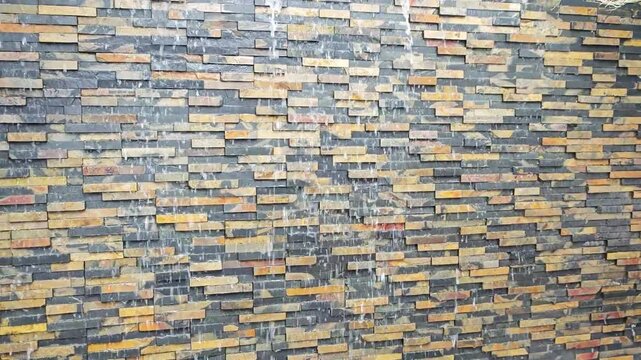 Natural Slate Stone Cladding Waterfall Wall Design.