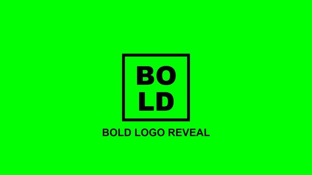 Animation for Modern Bold Logo Reveal on Green Screen Background