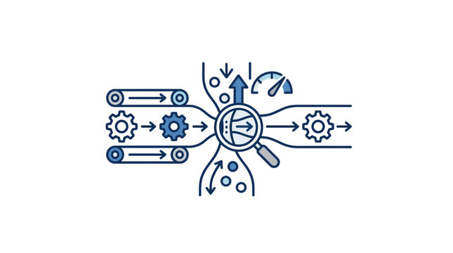 Industrial process optimization and performance analysis icon