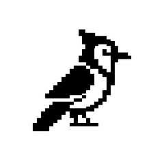 Fototapeta premium 8-bit pixel art bird icon.