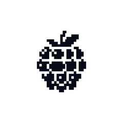Fototapeta premium 8-bit pixel blackberry fruit sprite.
