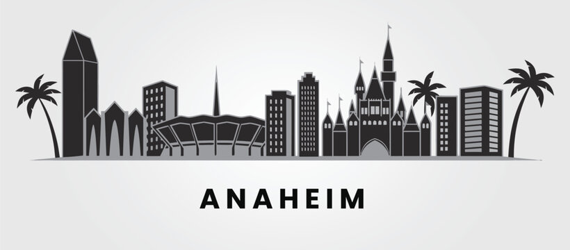 Anaheim California skyline illustration