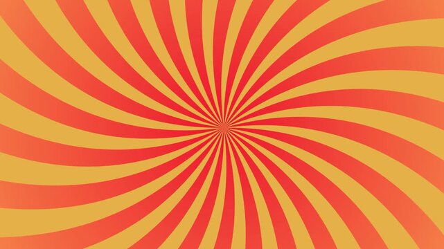 Dynamic animated spiral background with red and yellow swirling rays creating a vibrant hypnotic motion effect.