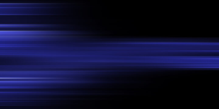 Horizontal blue speed lines. Fast motion streak effect