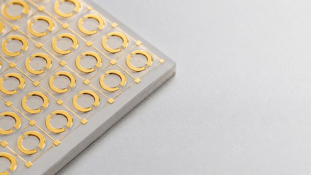 Gold Microelectrode Array on Precision Ceramic Substrate
