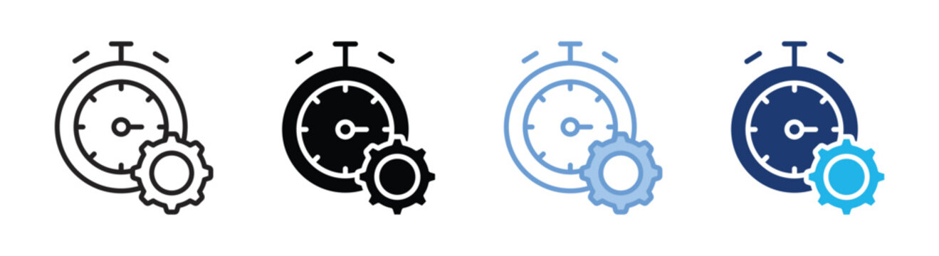 OEE icon set multiple style collection