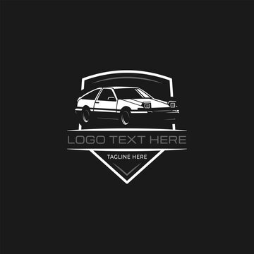 Classic Coupe Automotive Shield Emblem Logo Vector Template