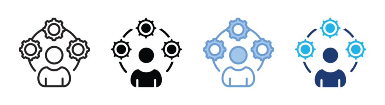 Coordinator icon set multiple style collection