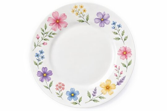 Plato de cer&aacute;mica con flores delicadas