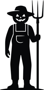 Halloween Farmer blck vector