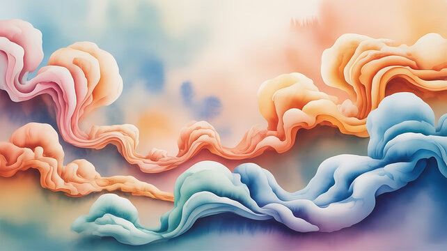 Abstract wavy gradient background with soft pastel colors