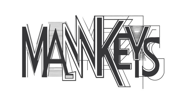 Mannkeys Abstract Geometric Graffiti Text Logo Vector Design