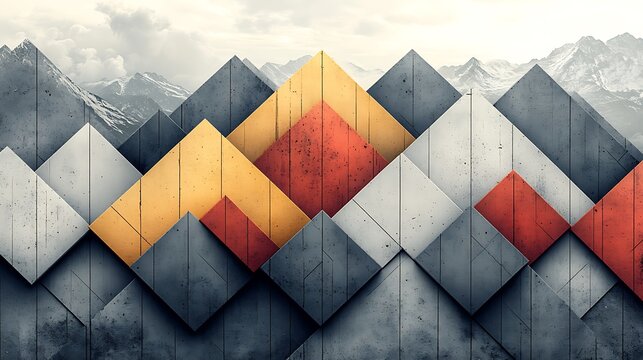 Geometric abstract mountain landscape pattern