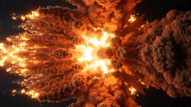 Fiery Explosion - A Visual Spectacle of Intense Energy and Destruction.