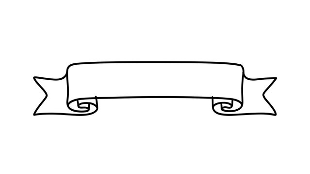 Empty scroll banner with white background.