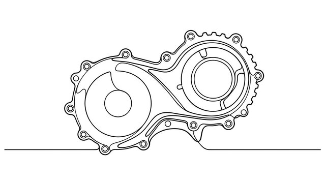 Mechanical gears illustration on white background.