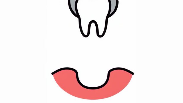Animated Tooth Extraction Icon Flat Vector on White Background, Dental Procedure Healthcare Animation