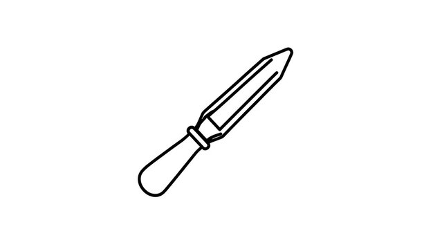 Simple knife illustration on white background.