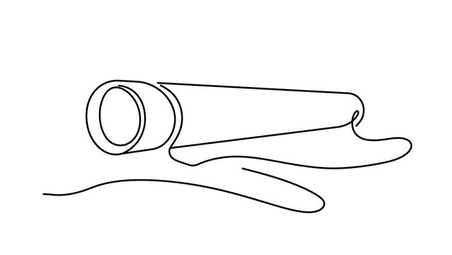 Unrolled scroll drawing on white background.