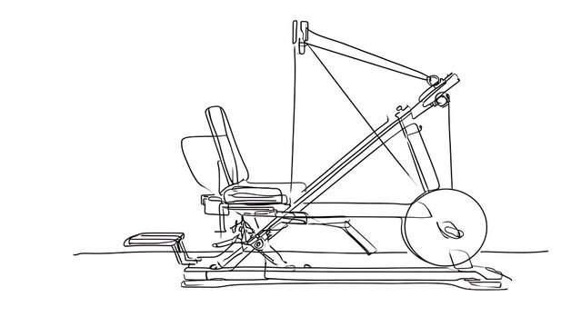 Medieval siege catapult on white background.