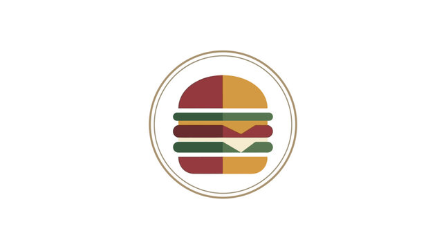 A minimalist flat vector icon of a delicious layered sandwich