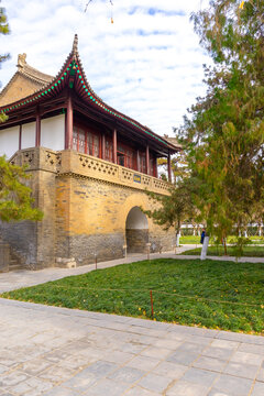 Ci Shi Ge Hall in Small Wild Goose Pagoda in Xi'an, China.