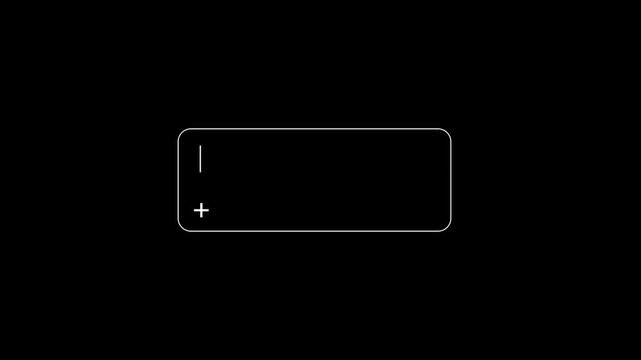 minimal message input interface animation with typing cursor and send icon.