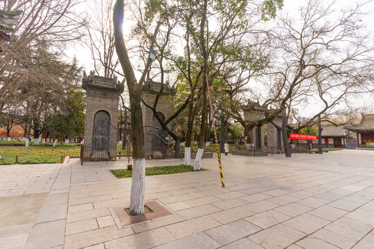 Bai Yi Ge Hall in Small Wild Goose Pagoda in Xi'an, China.